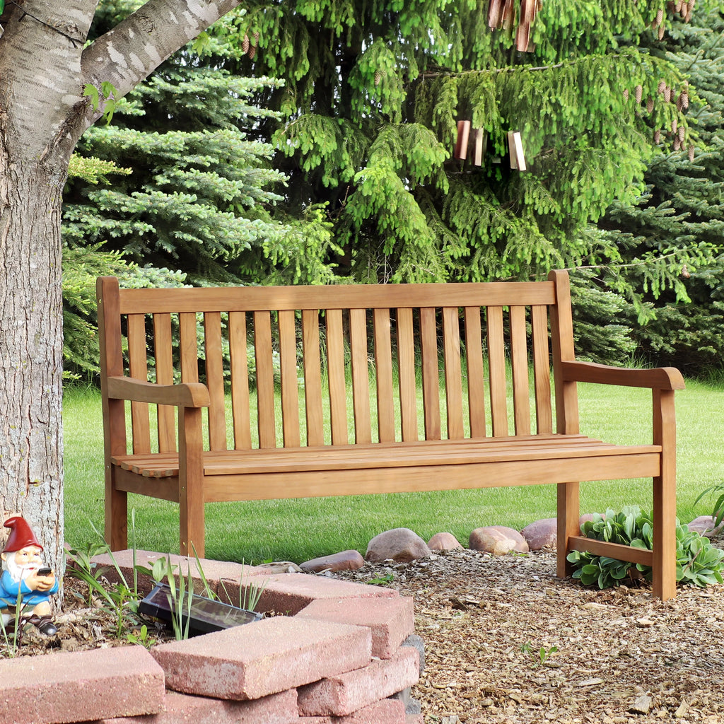 Teak Wood Patio Garden Bench J468625