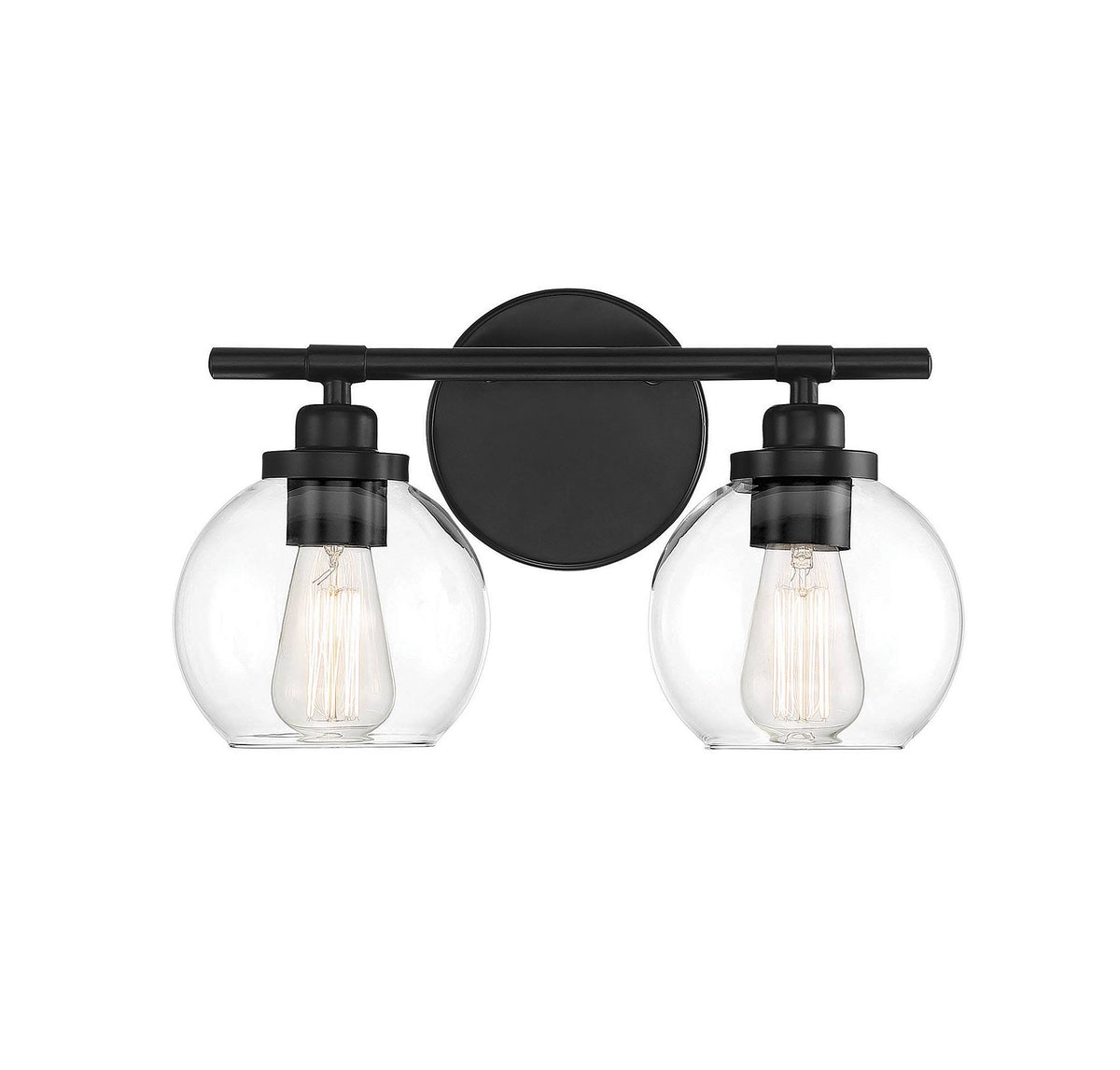 Matte Black 2 Light Bath W620