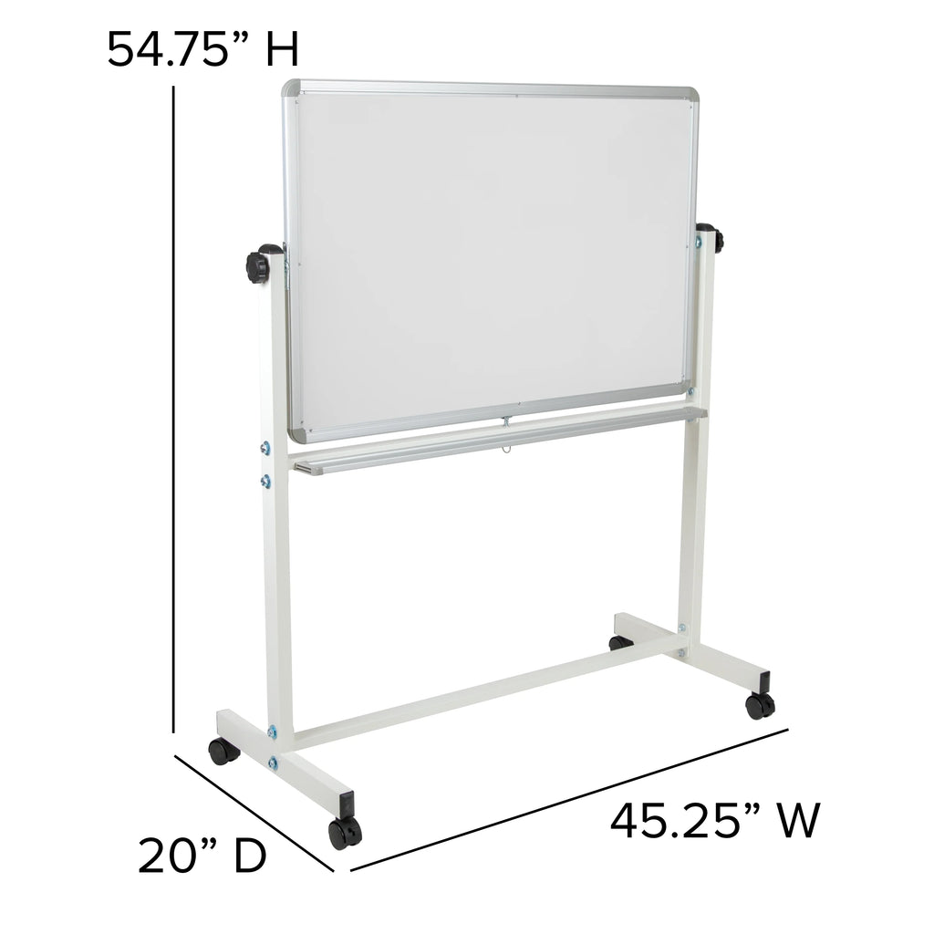 Double-Sided Mobile White Board with Pen Tray N241057