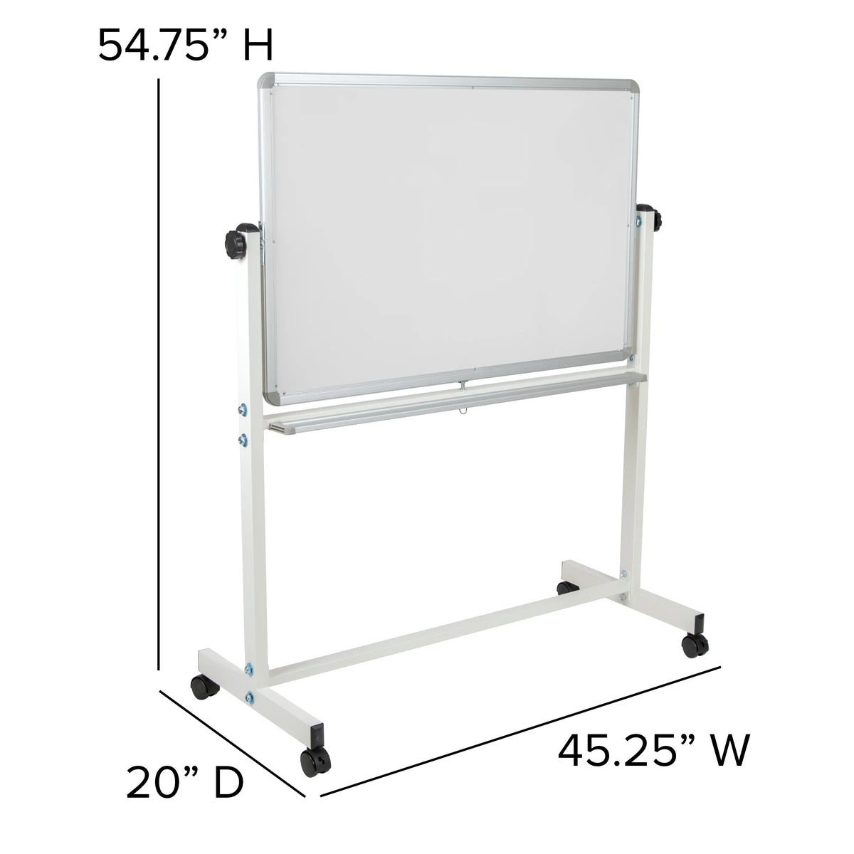 Double-Sided Mobile White Board with Pen Tray N241057