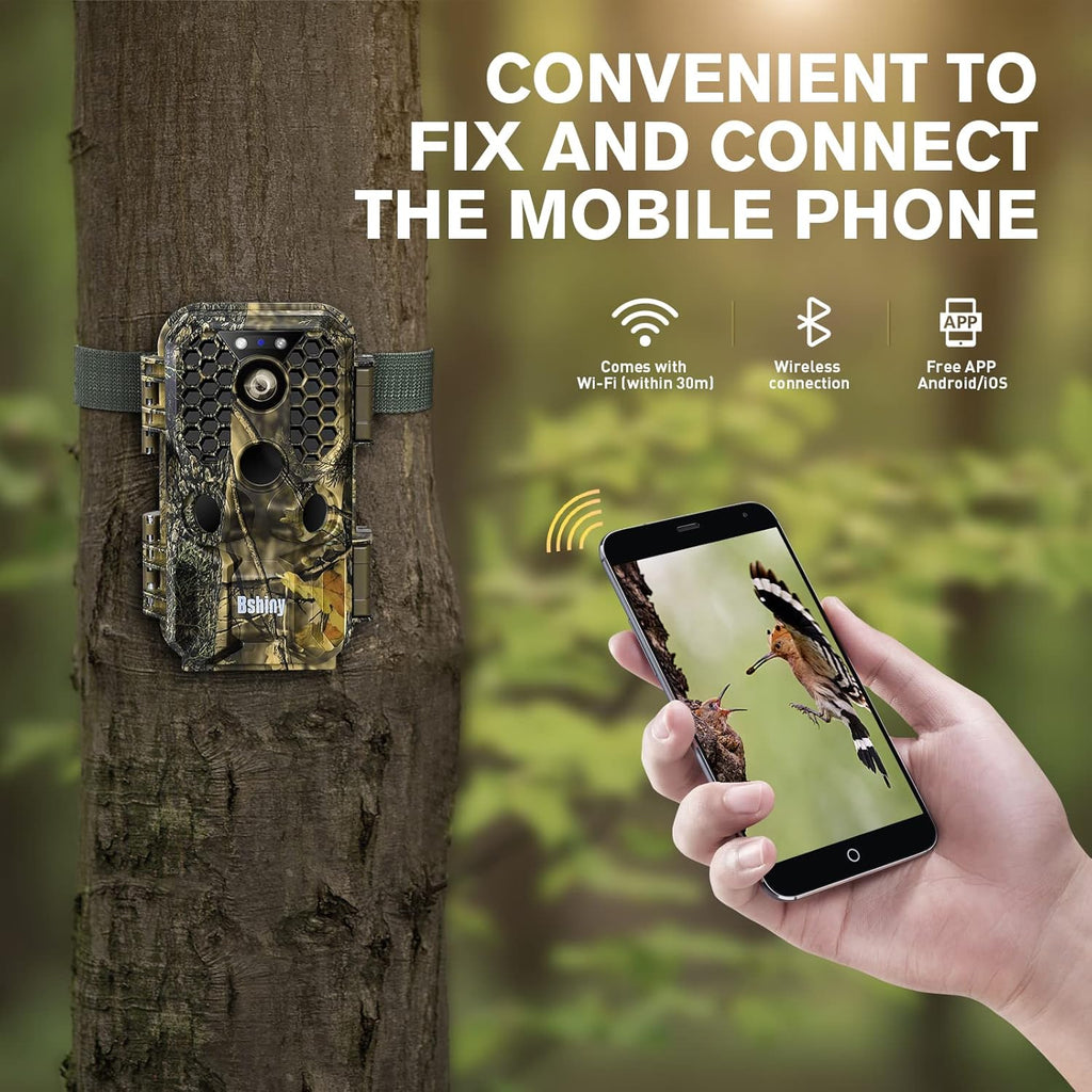 4K 30MP Night Vision Motion Activated Waterproof WiFi Bluetooth Trail Camera Y516