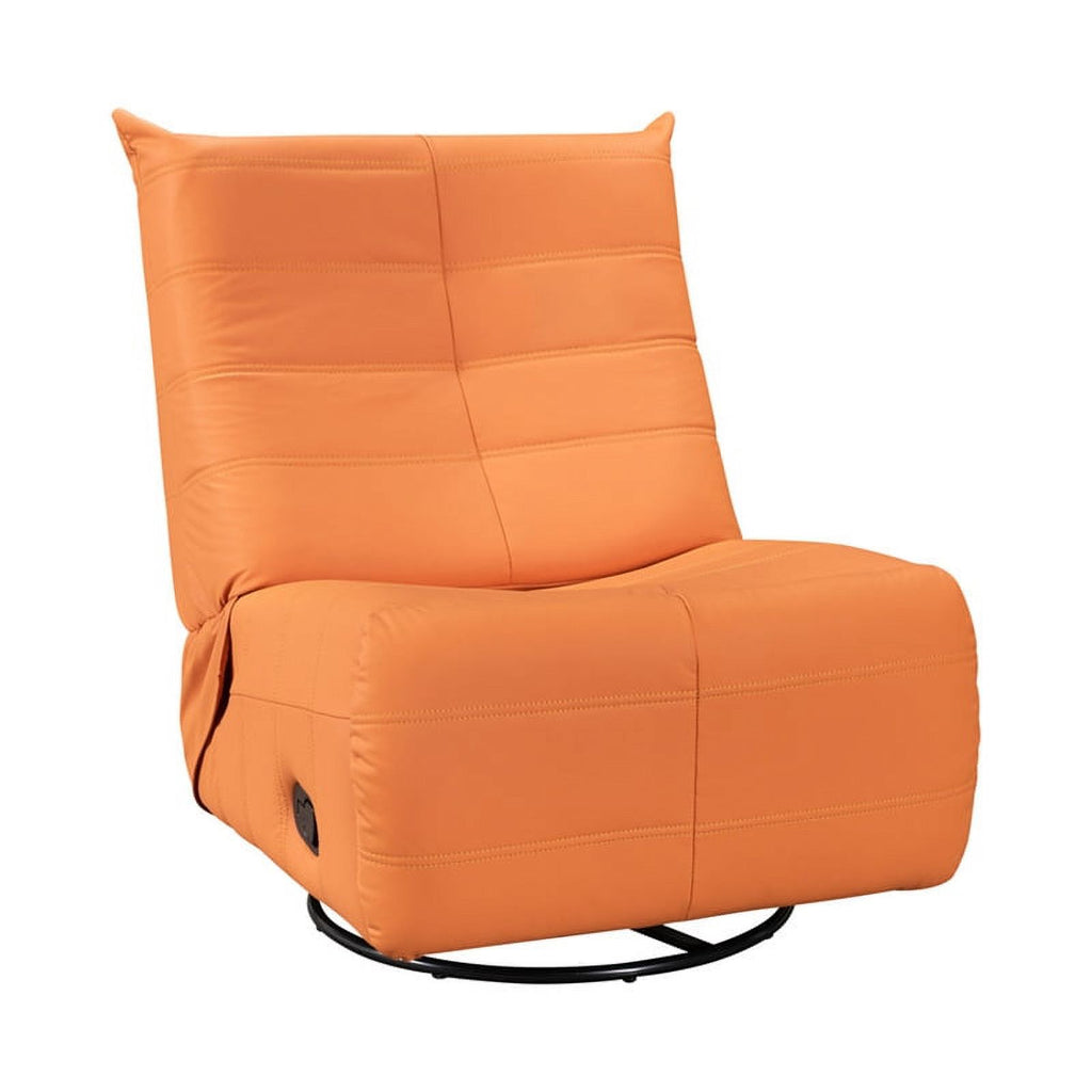 Modern Orange Faux Leather Swivel Glider Recliner S234