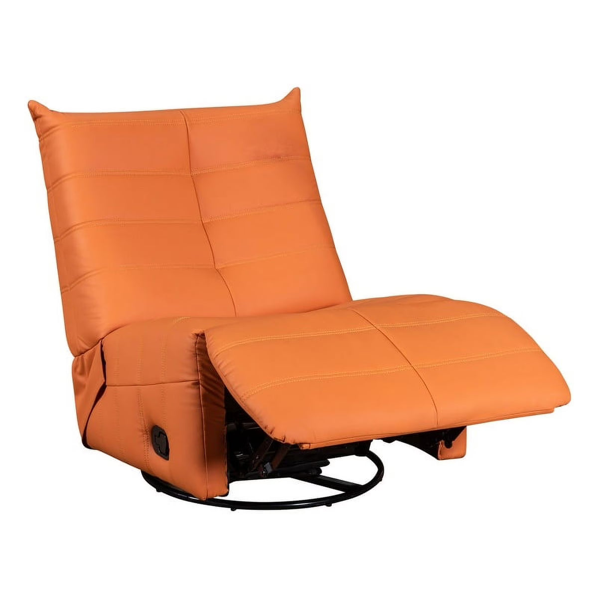 Modern Orange Faux Leather Swivel Glider Recliner S234