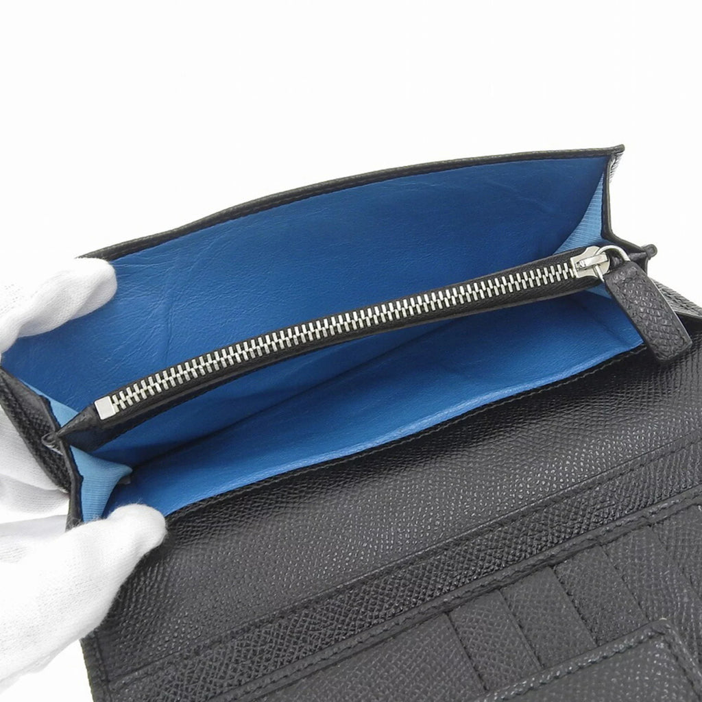 Pre-Owned Black Leather Long Wallet K50022