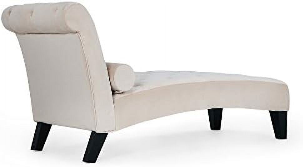 Gray Button Tufted Chaise Lounge Sofa with Hardwood Legs F8693