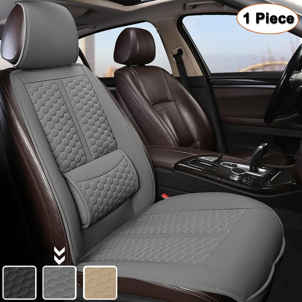 Black Car Seat Covers, 1 Pair with Lumbar Support B50418