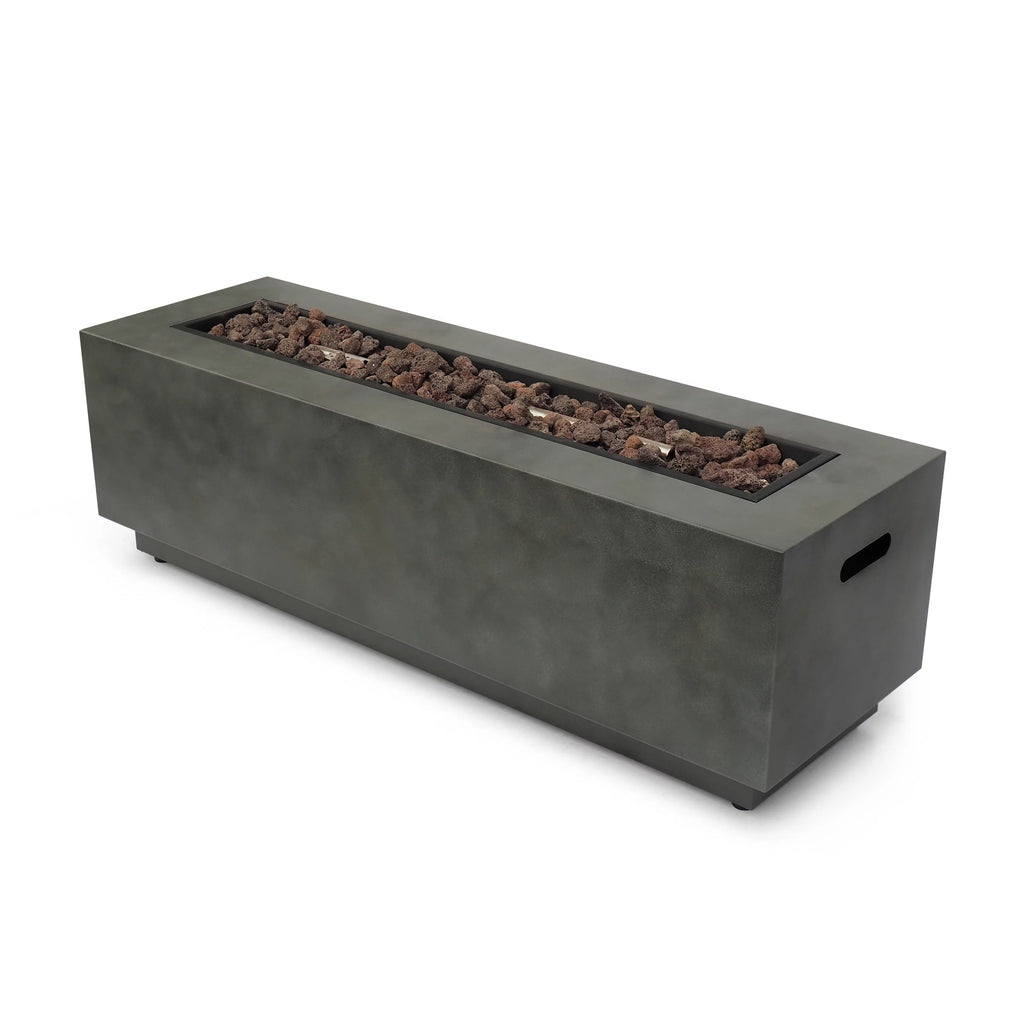 Rectangular Concrete Fire Pit with Tank Holder X4331