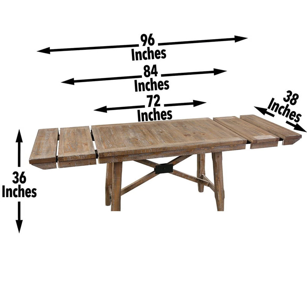 Light Brown Distressed Wood 7-Piece Counter Height Dining Set P156680