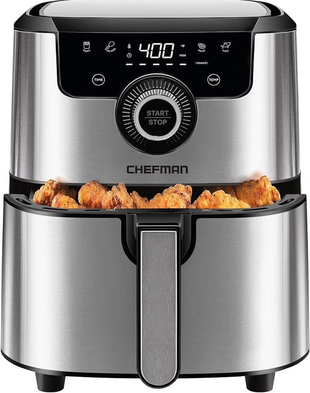 Open Box CHEFMAN Air Fryer 4.5 Qt Dual Control Temperature - SILVER O55023