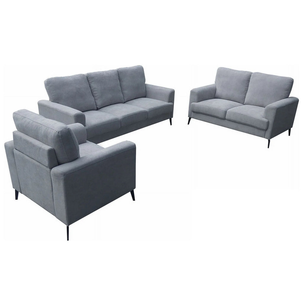 Gray Chenille Sofa Loveseat Chair Set L9244