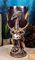 Maroon And Gold Dragon Wine Goblet 5oz S8490
