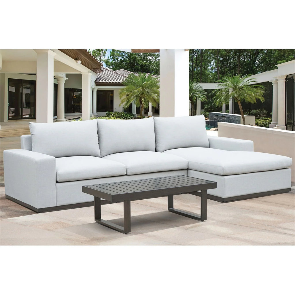 Brown Aluminum Patio Cocktail Table R723
