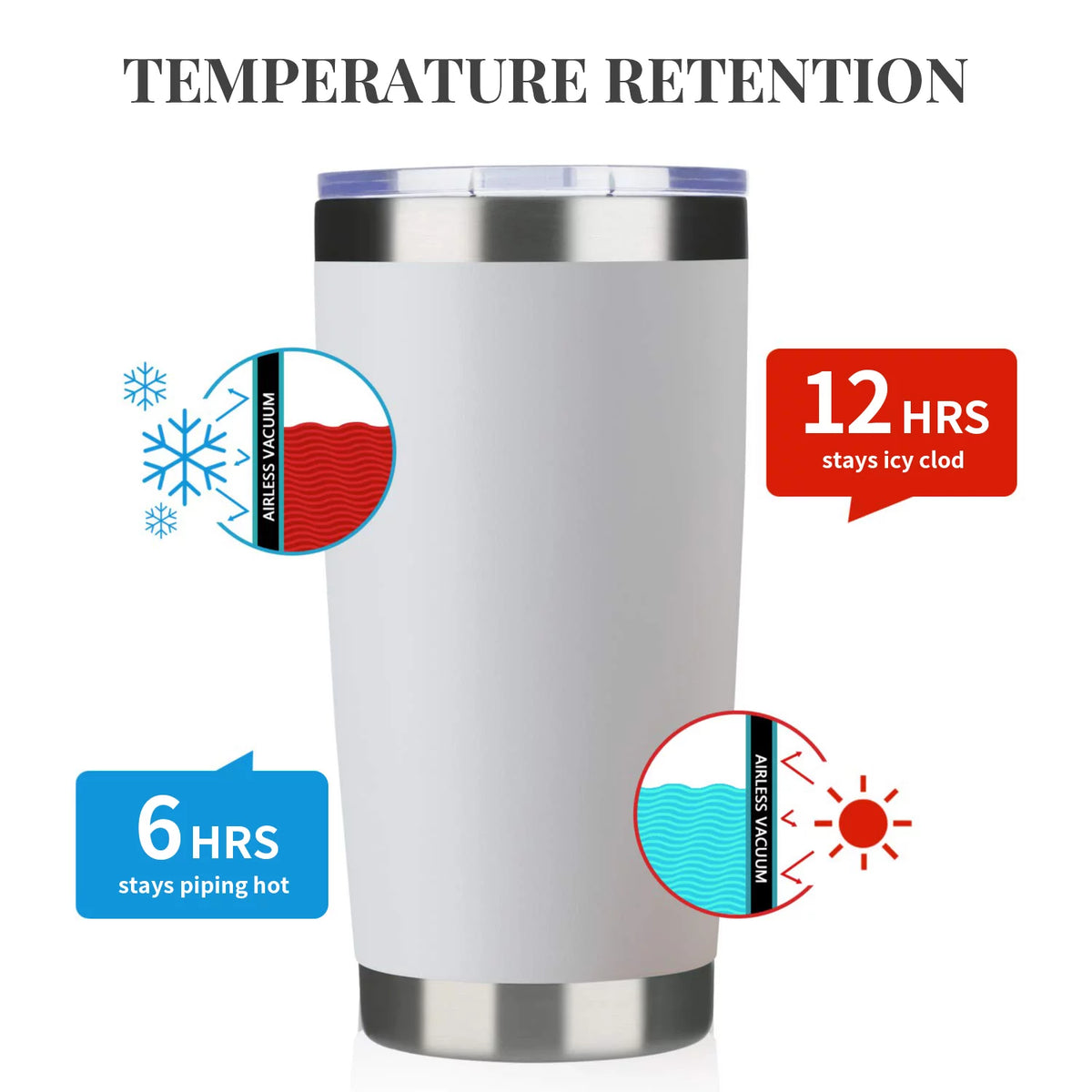 20oz Double Wall Vacuum Insulated Stainless Steel Tumbler 8 Pack with Lid and Straw G8022