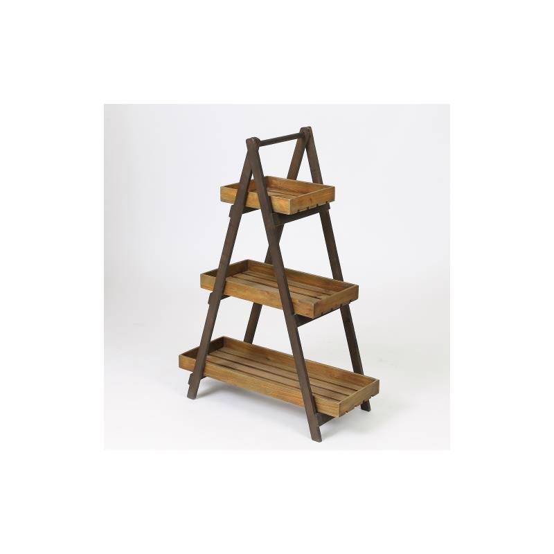 Wood and Metal Four-Tier Etagere Bookcase F740