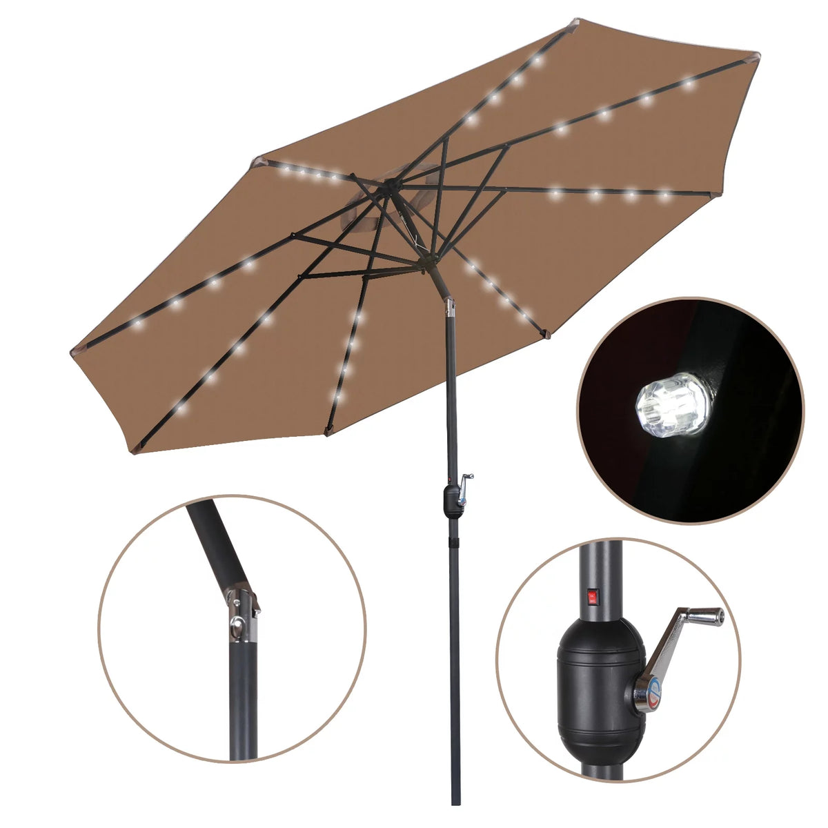 10 ft Patio Umbrella with Crank Lift System H137073