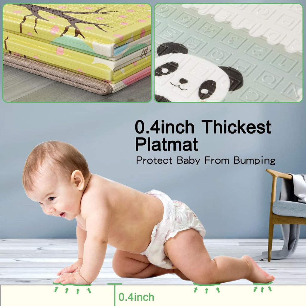 Reversible Extra Large Thick Foam Play Mat with Travel Case, 78x59 E6969