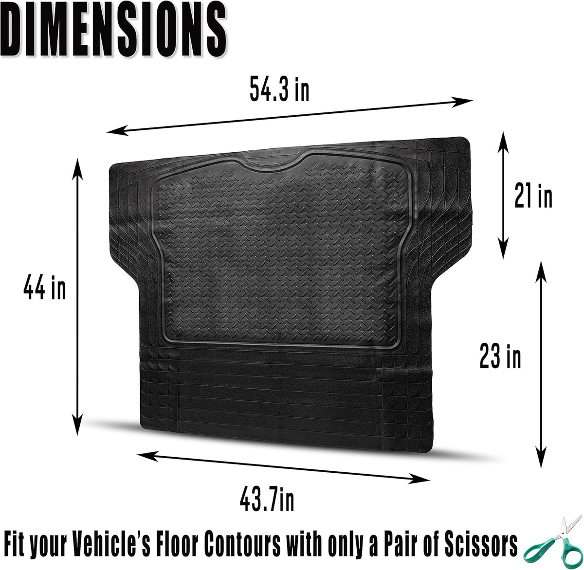 Black Rubber Trunk Mat 44'' x 54.3'' N585
