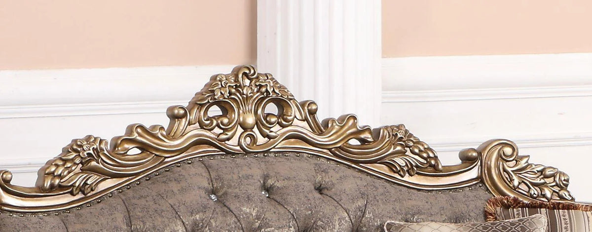 Bronze Shimmery Fabric Sofa Set 2Pcs L8536