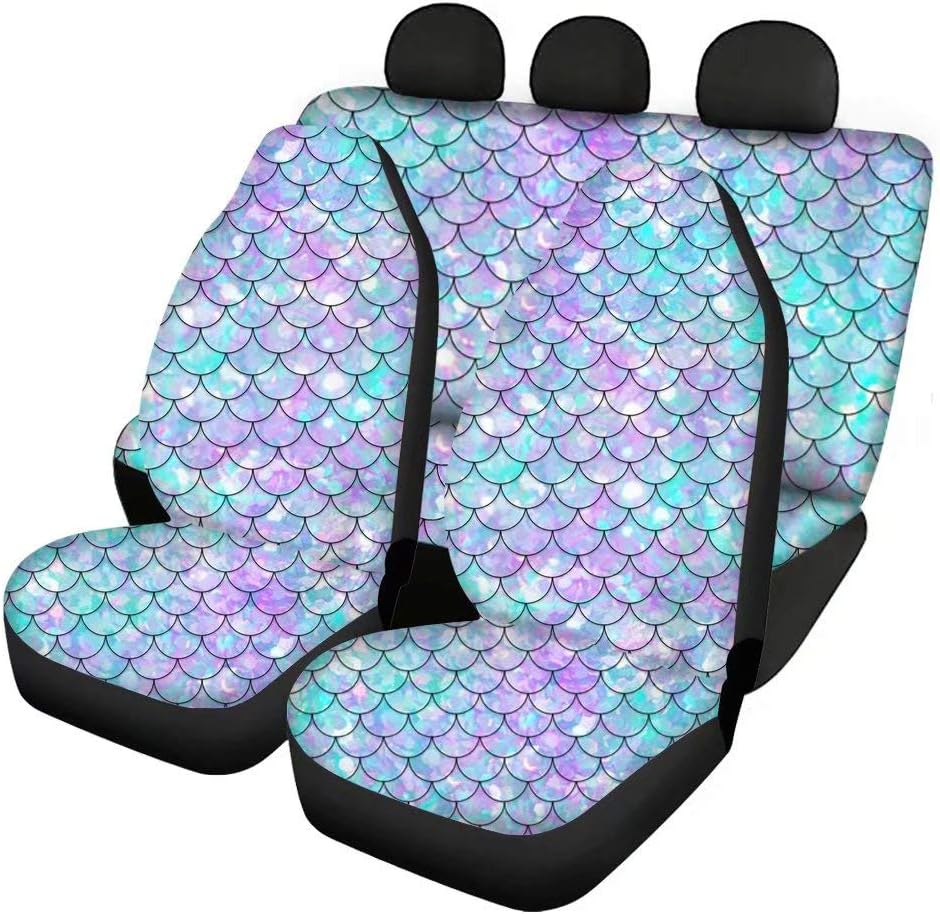 Red Kiss Lips Print 4pcs Car Seat Cover Set M24943