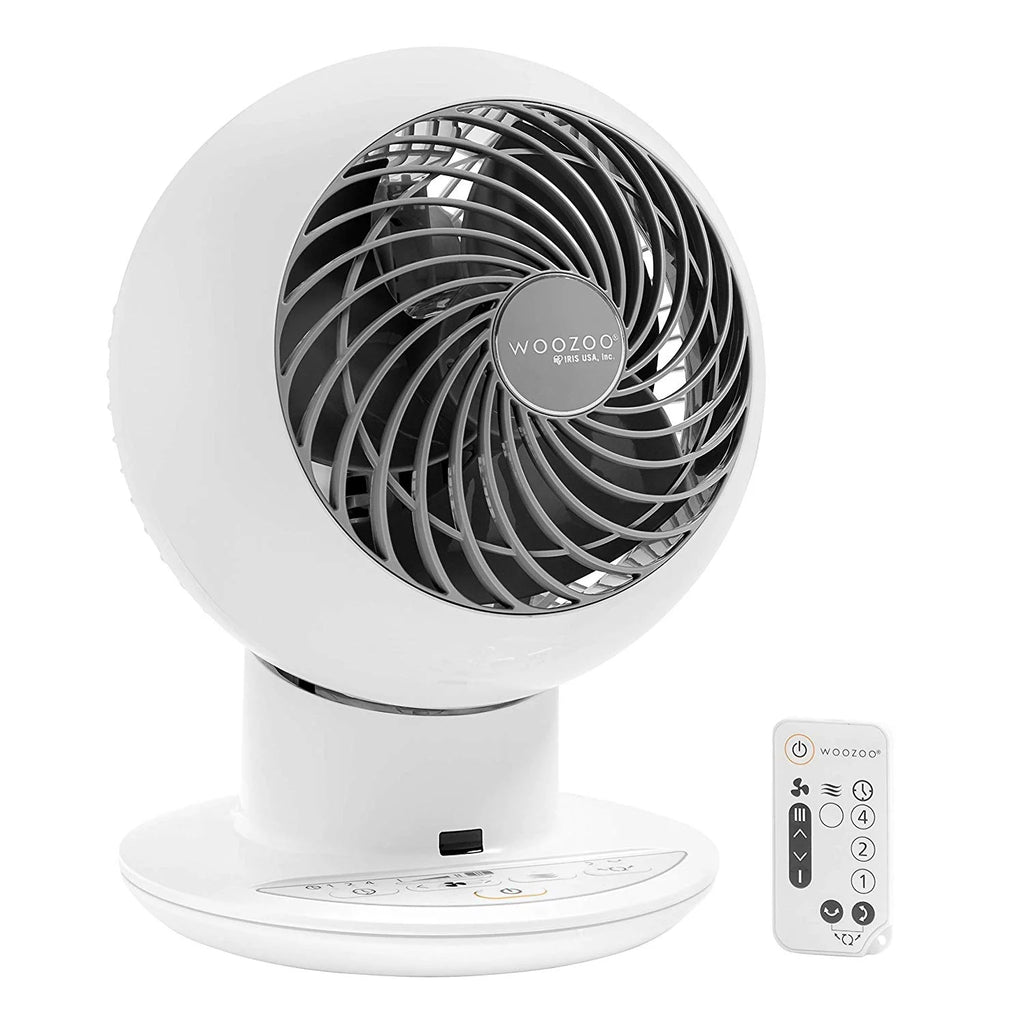 White Remote Controlled Compact Globe Oscillating Circulating Fan O185008