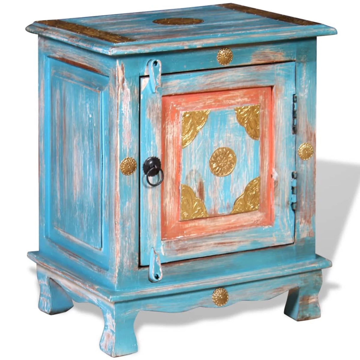 Blue Solid Mango Wood Nightstand M94077