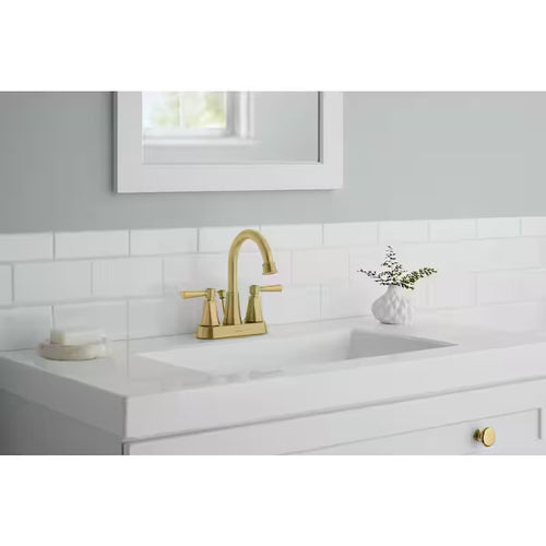 2-Handle High-Arc Bathroom Faucet in Matte Gold V8244