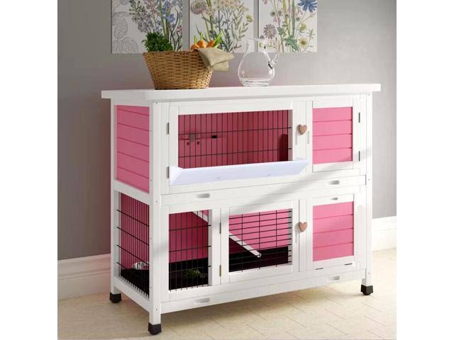 40x22 Wooden Rabbit Hutch Pet Cage Pink K448