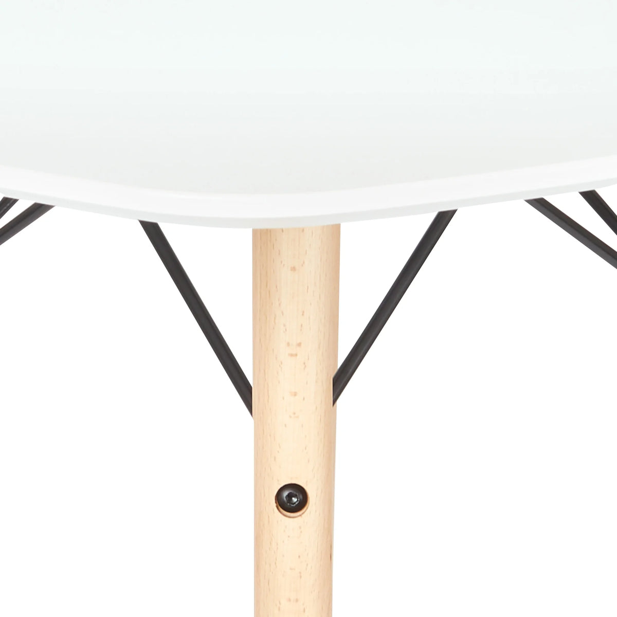 White Counter Table with Natural Wood Legs D6611