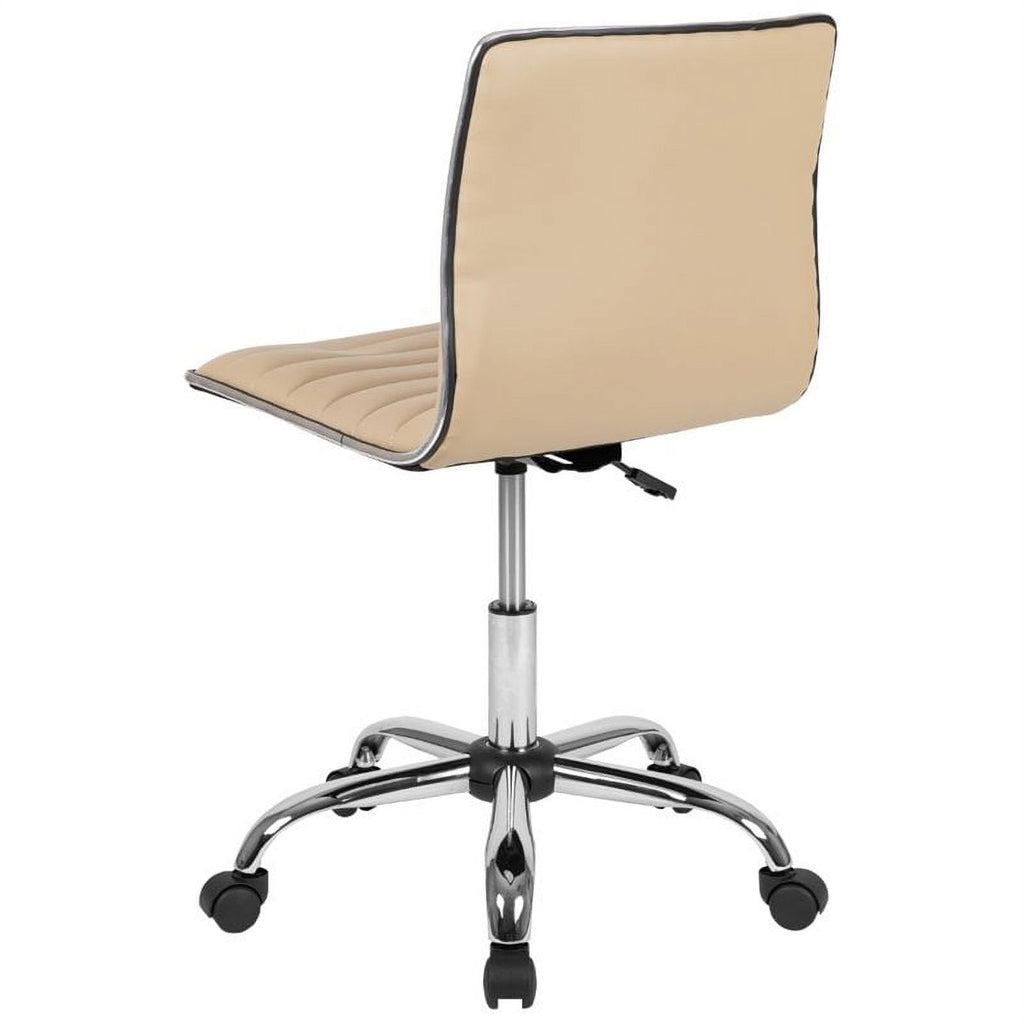 Tan Vinyl Low Back Swivel Office Chair S70065