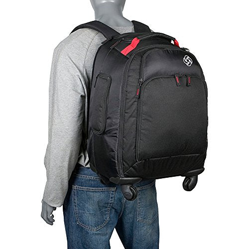 Black 19-Inch Rolling Backpack H2531