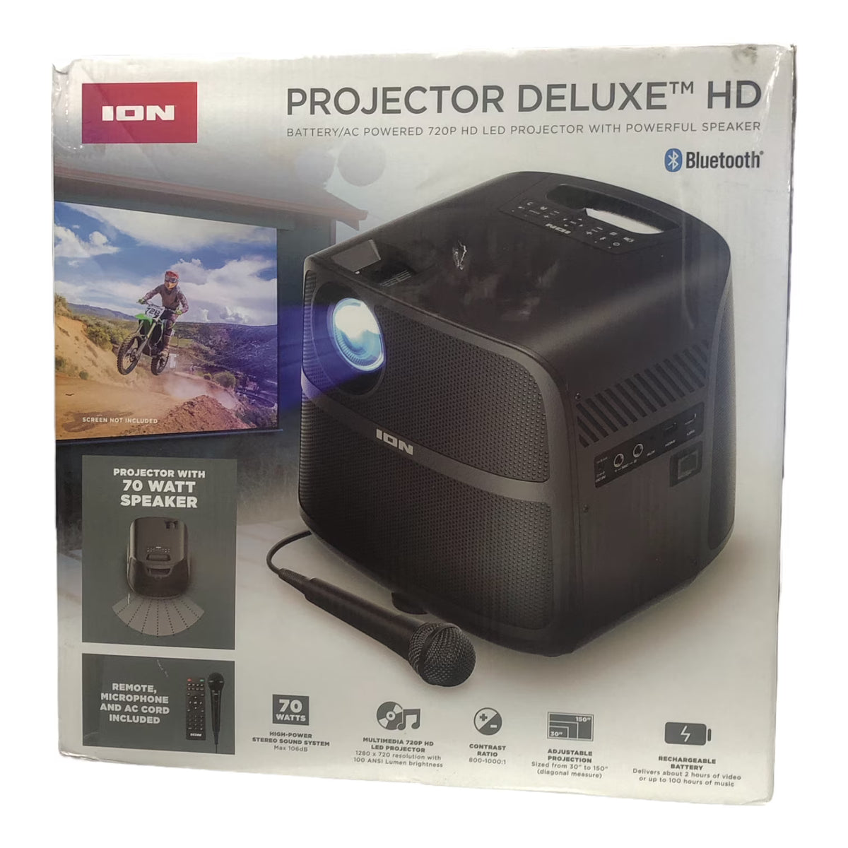 Refurbished ION Audio Projector Deluxe HD 720p LED Bluetooth-enabled V5132