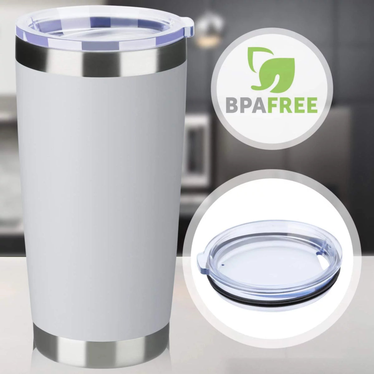 20oz Double Wall Vacuum Insulated Stainless Steel Tumbler 8 Pack with Lid and Straw G8022