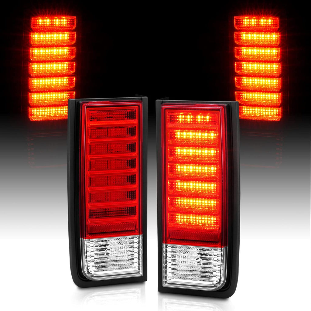Red/Clear LED Brake Turn Signal Tail Lights Set for Hummer H2 F62176