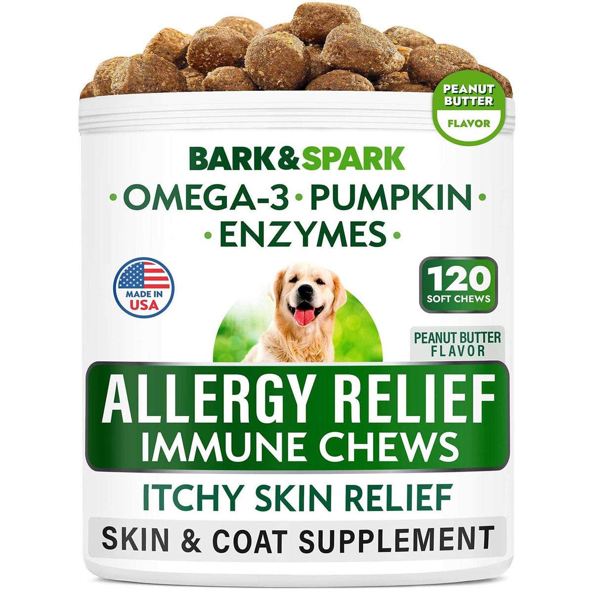 Dog Allergy Relief Chews Skin & Coat Supplement I5197