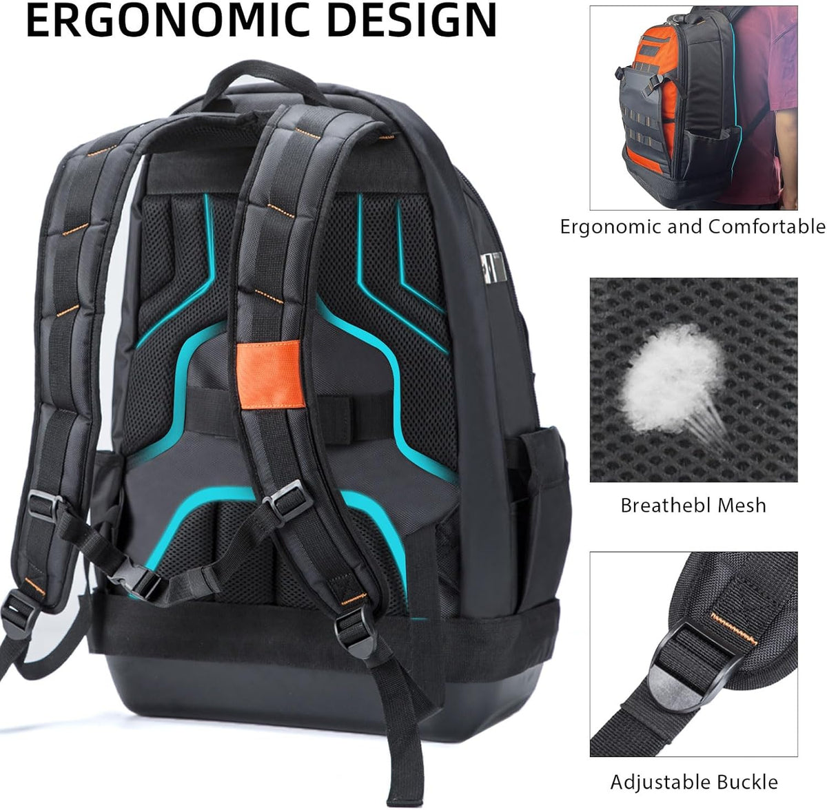 Heavy Duty Tool Backpack with Waterproof Base S9230