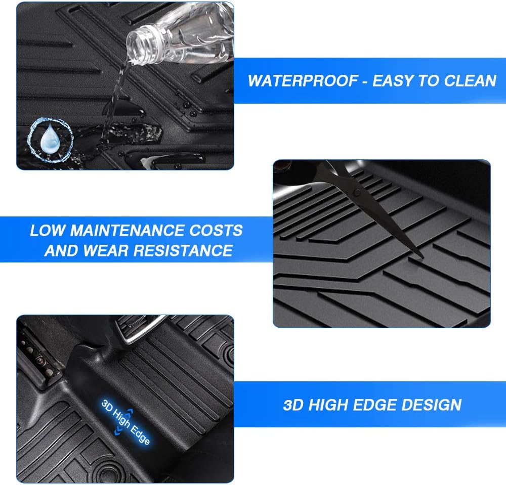 Black 2 Row Carpet Floor Liner Set P7433