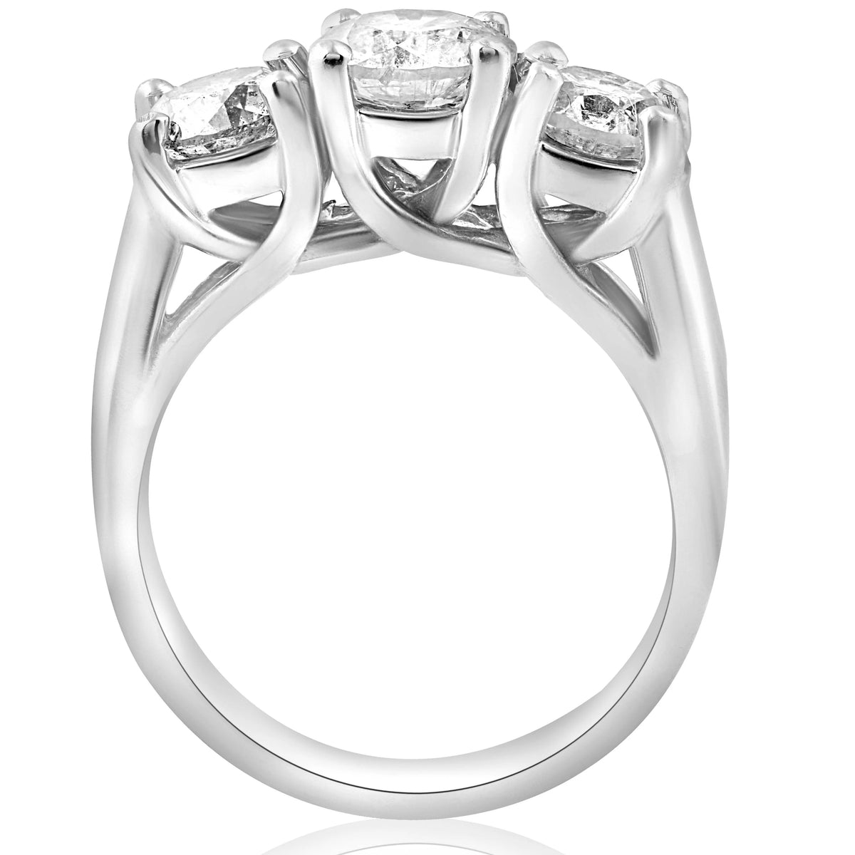 14K White Gold Three Stone Diamond Engagement Ring A83026