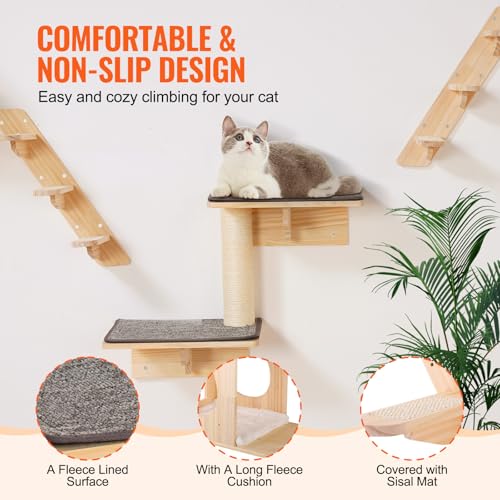 Wall Mounted Cat Shelves Set of 6 B1347