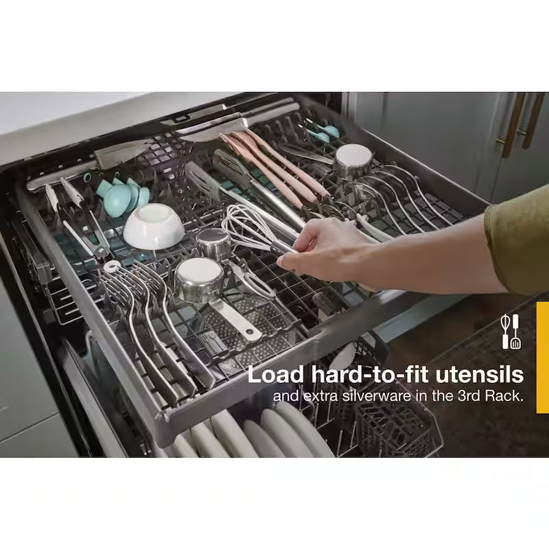 Black Stainless Built-In Tall Tub Dishwasher with Third Level Rack C574542
