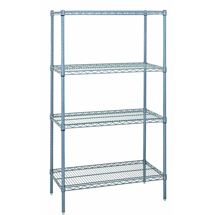 4-Shelf Gray Epoxy Wire Shelving 24x54x63 inch L742017