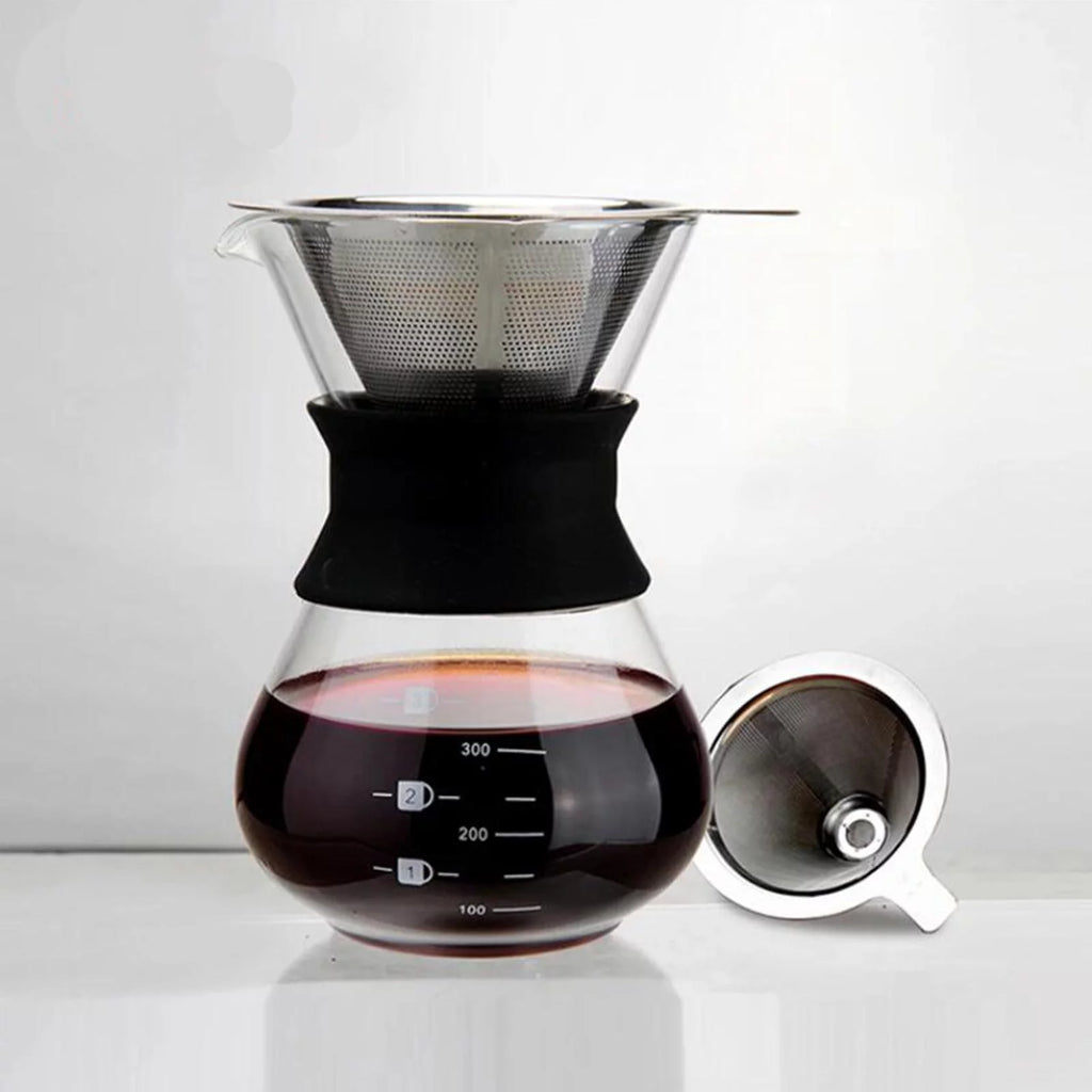 Glass Coffee Pot Coffee Brewer with Stainless Steel Filter, 14 Ounce Z666