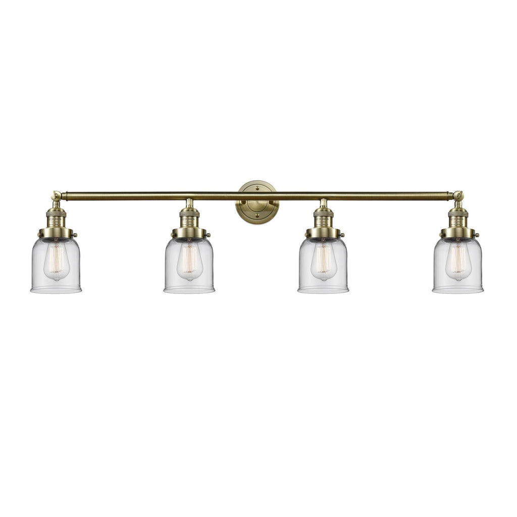 4 Light Small Bell 42 inch Adjustable Bathroom Fixture in Polished Nickel F7912
