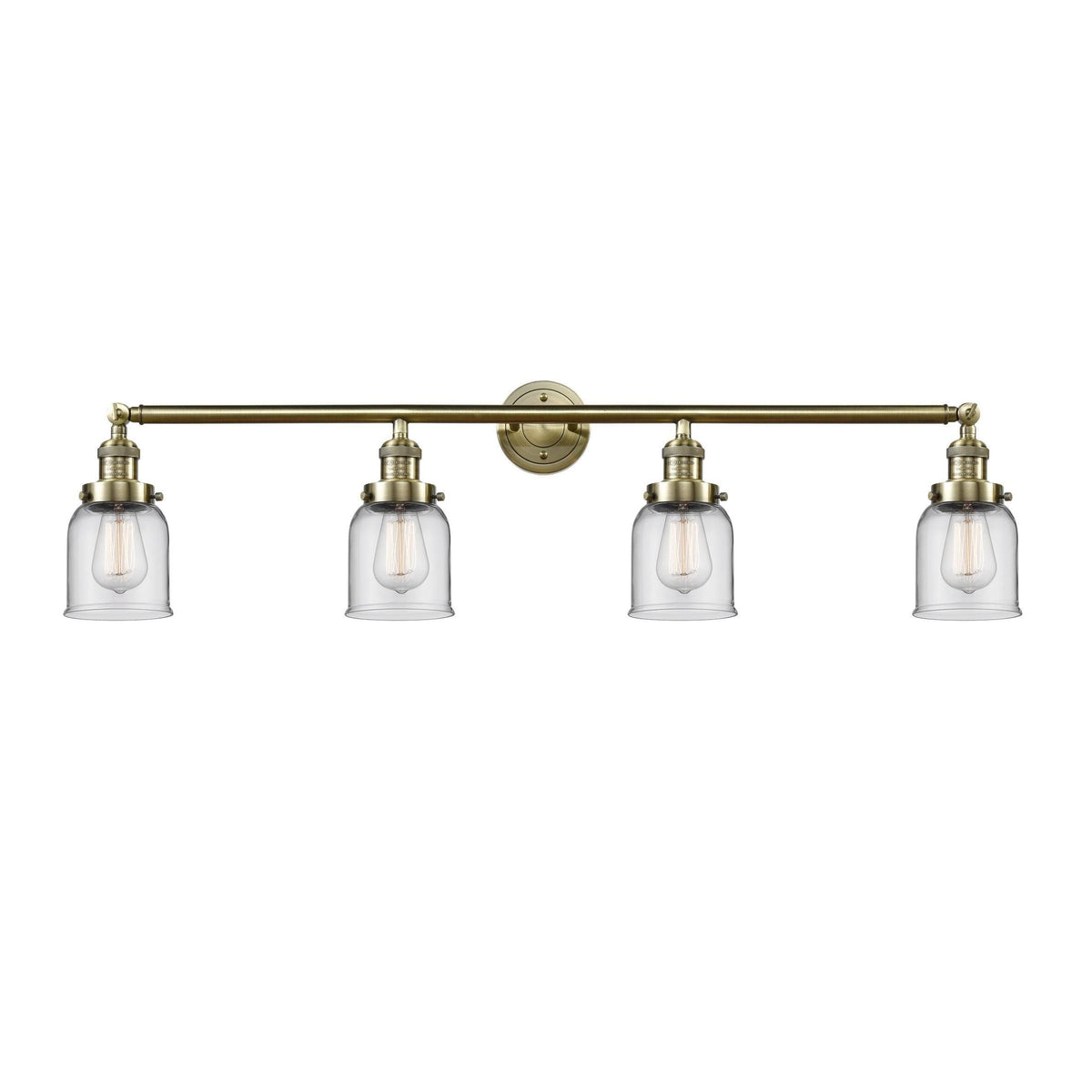 4 Light Small Bell 42 inch Adjustable Bathroom Fixture in Polished Nickel F7912