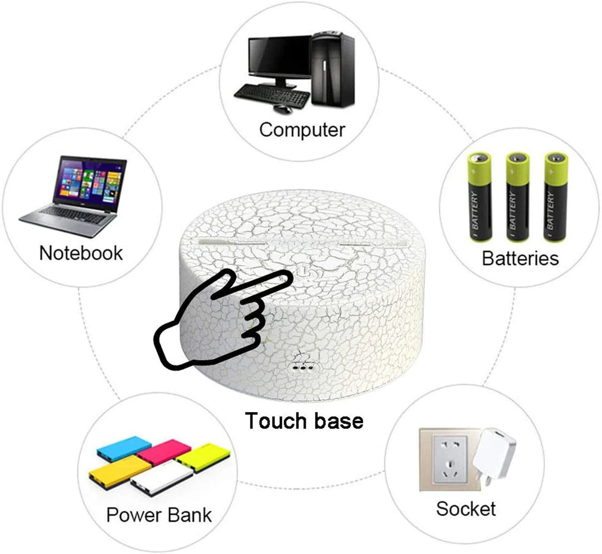 3D Illusion Night Light with Remote Control A5109
