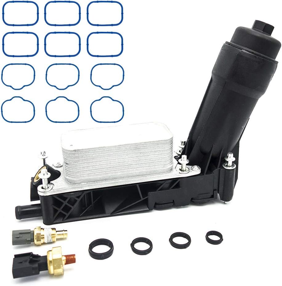 Engine Oil Filter Cooler Housing Assembly Complete Kit Compatible with 3.6L E62540