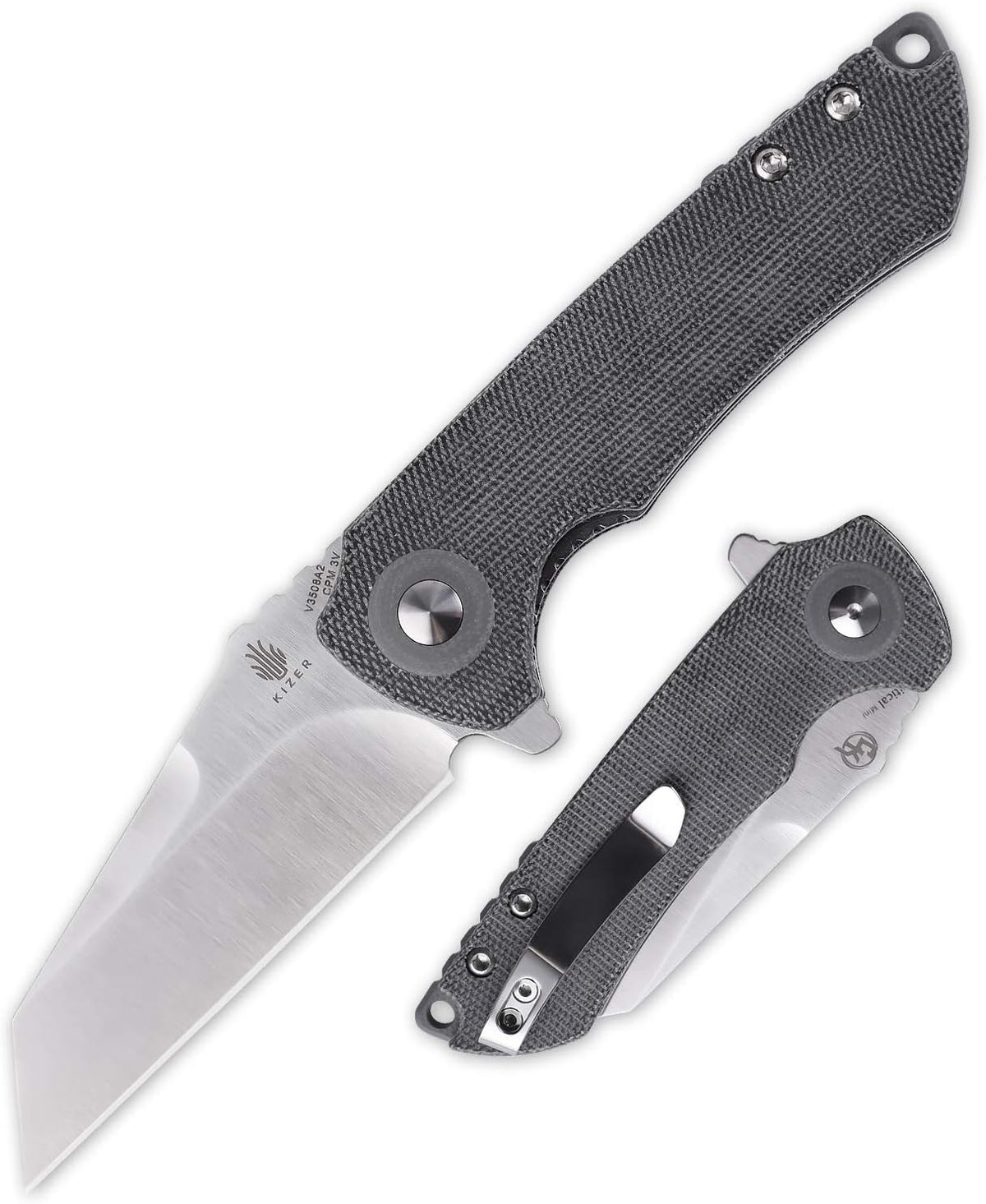 Pocket Knife with 2.98 Inches CPM-3V Wharncliff Blade Micarta Handle H5130