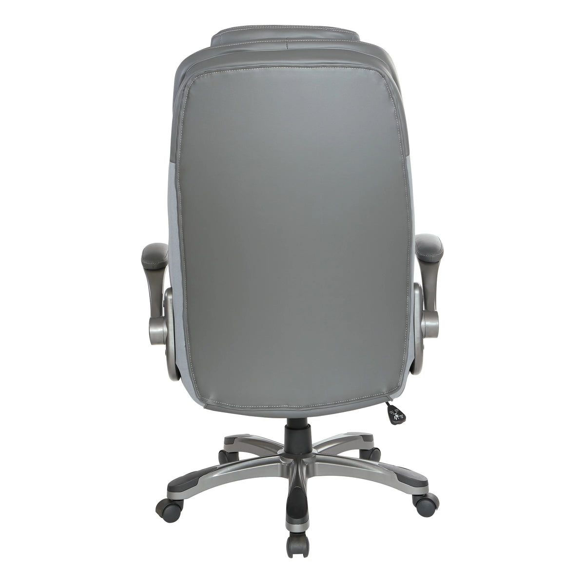 High Back Chair with Grey Bonded Leather and Flip Arms N5700