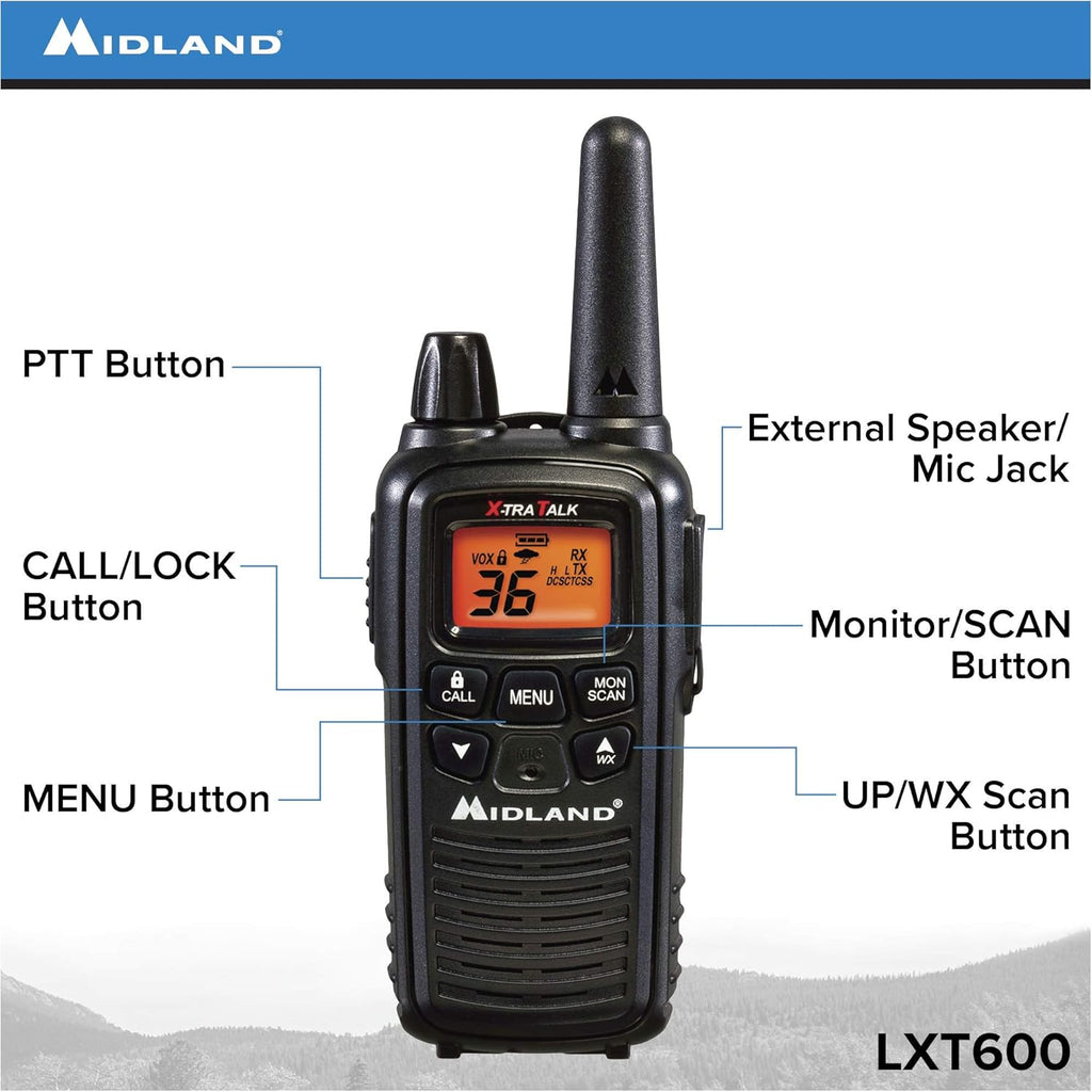 36 Channel FRS Two-Way Radio Black Pack of 12 J8174