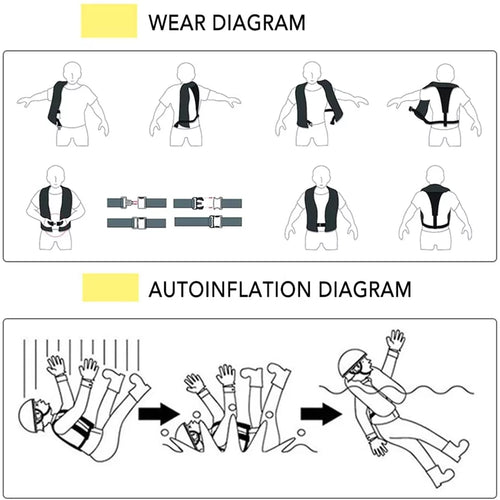 2 Pack Automatic Inflatable Life Jacket with Whistle F9756