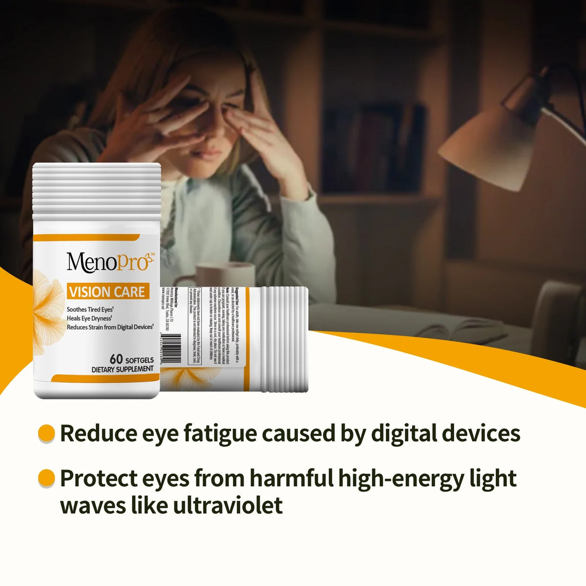 Vision Care Softgels, Lutein, Zeaxanthin, Astaxantin, Hyaluronic Acid, Omega 3, Zinc, Copper, Vitamin C, Vitamin E, 60 ct C7424